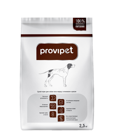 ProviPet Сухой корм для собак с ягненком и рисом 2.5 кг